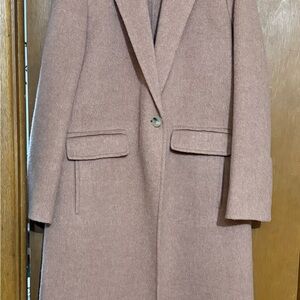 Vince Mauve Wool Blend Coat Dusty Rose size Large single breasted
